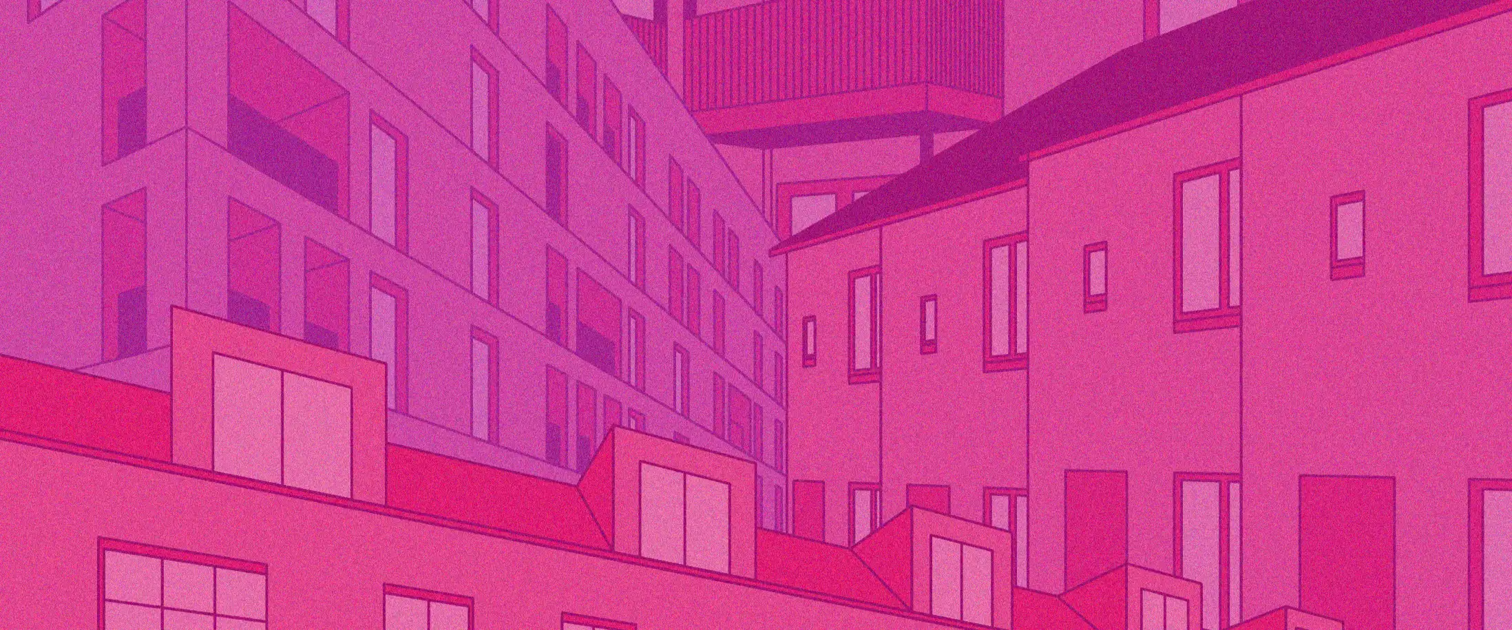 An illustrated composition of social housing projects in London